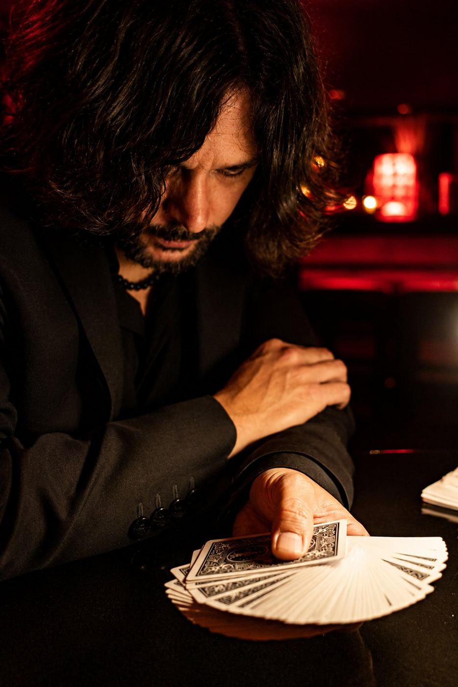 Blake close-up with cards